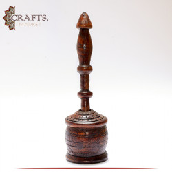 Handcrafted Dark Brown Coffee Grinder Natural Wooden Home Decor