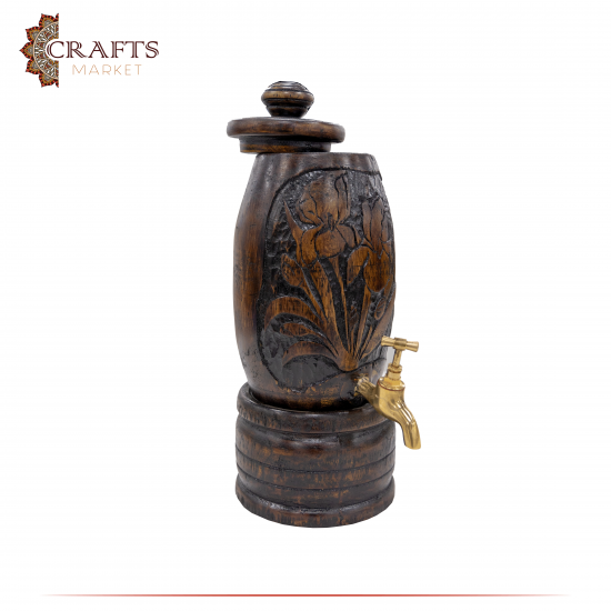 Handcrafted Brown Natural Walnut Tree Oil Dispenser Handcrafted Brown Natural Walnut Tree Oil Dispenser
