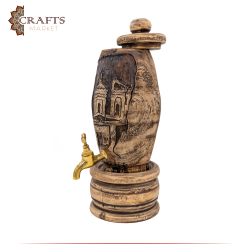 Handcrafted  Light Brown Natural Walnut Tree Oil Dispenser
