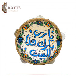 Hand-Painting Tambourine Wall Hanging with a Prayer and Roses Design 