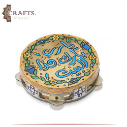 Hand-Painting Tambourine Wall Hanging with a Prayer and Roses Design 