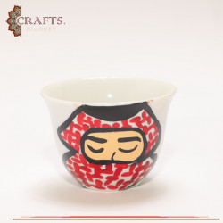 Handmade Porcelain Coffee Cup Set with Arabic Design 12PCS