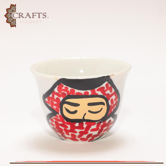 Handmade Porcelain Coffee Cup Set with Arabic Design 12PCS Handmade Porcelain Coffee Cup Set with Arabic Design 12PCS