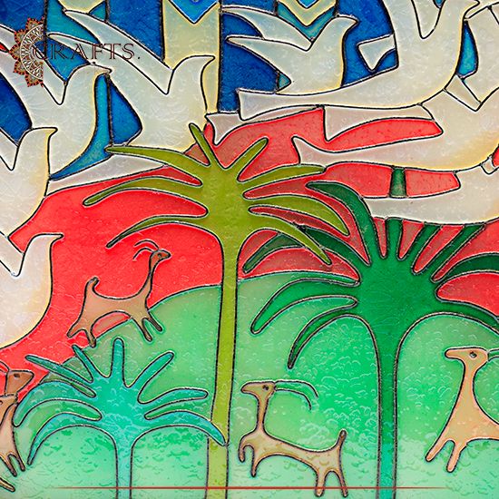 Hand-Painting On Glass Wall Art with a Jerusalem Design 