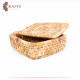 Handmade Beige Food Basket with a Lid Handmade Beige Food Basket with a Lid