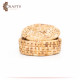 Handmade Due-Color Big Rounded Basket with a Lid