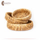  Handmade Beige Banana Peels Basket Tray Set, 3 PCs