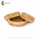  Handmade Beige Banana Peels Basket Tray Set, 3 PCs