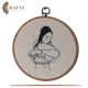 Handcrafted Beige Linen Round Embroidery Hoop 