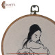 Handcrafted Beige Linen Round Embroidery Hoop 