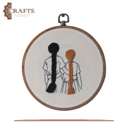 Handcrafted Beige Linen Round Embroidery Hoop 