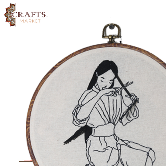 Handcrafted Beige Linen Round Embroidery Hoop Handcrafted Beige Linen Round Embroidery Hoop