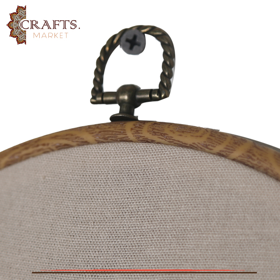 Handcrafted Beige Linen Round Embroidery Hoop in Reading lover Design Handcrafted Beige Linen Round Embroidery Hoop in Reading lover Design