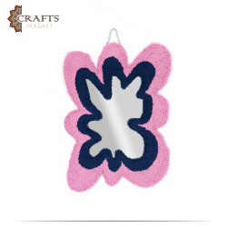 Handmade Duo-Color Cotton Mirror Decoration with a Modern Design