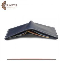 Handmade Navy Genuine Leather Men's Wallet