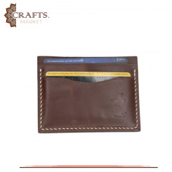 Handmade Dark Brown Genuine Leather Men's Card Wallet