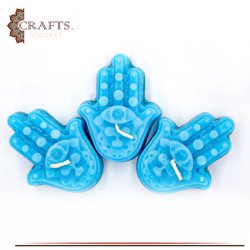 Handmade Candle Set in a Hamsa Design, 3PCS