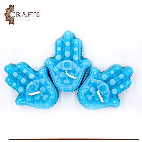 Handmade Candle Set in a Hamsa Design, 3PCS