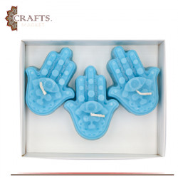Handmade Candle Set in a Hamsa Design, 3PCS