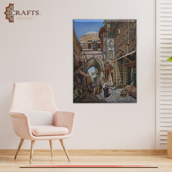 Hand Drawing Oil Colors Painting Path Of Pain Of Jerusalem Design Hand Drawing Oil Colors Painting Path Of Pain Of Jerusalem Design