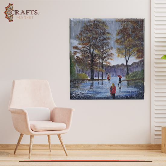 Hand Drawing Acrylic Painting The Rain Design Hand Drawing Acrylic Painting The Rain Design