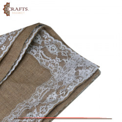 Handmade Burlap Dining Table Set, 11 PCS 