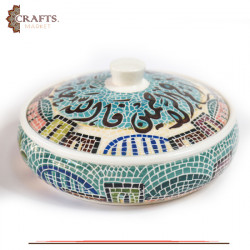 Handmade Clay Mosaic Service Pot  فالله خير حافظ وهو ارحم الراحمين  Design 