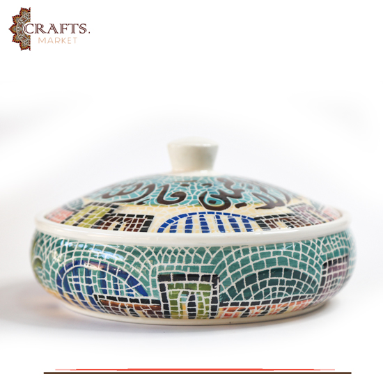 Handmade Clay Mosaic Service Pot فالله خير حافظ وهو ارحم الراحمين Design Handmade Clay Mosaic Service Pot فالله خير حافظ وهو ارحم الراحمين Design