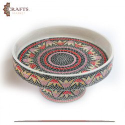 Handmade Clay Mosaic Service Pot  Flowers  Design 