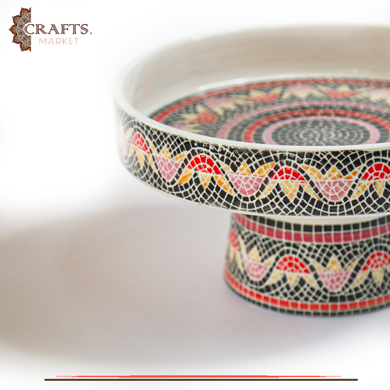 Handmade Clay Mosaic Service Pot  Flowers  Design 