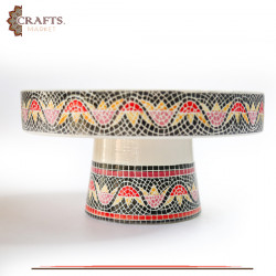 Handmade Clay Mosaic Service Pot  Flowers  Design 