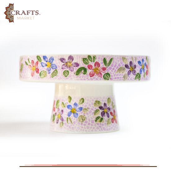 Handmade Clay Mosaic Service Pot  Flowers  Design 