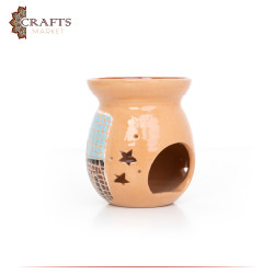 Handmade Multi-Color Clay Essential Oil Burner with a village design