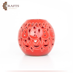 Handmade Red Clay Openwork Vase