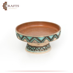Handmade Due-Color Base Serving Plate with Antique design