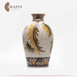 Avian-Drawn Clay Needle Vase
