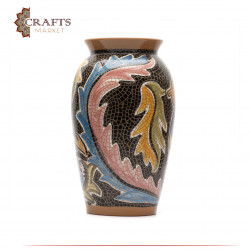 Bird-Drawn Clay Needle Vase - multi color