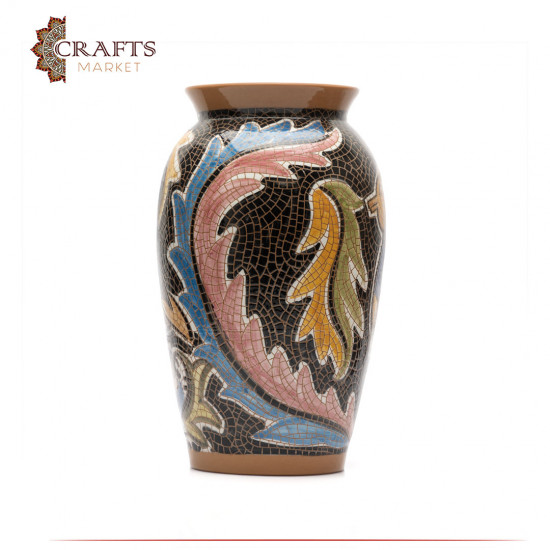 Bird-Drawn Clay Needle Vase - multi color