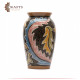 Bird-Drawn Clay Needle Vase - multi color