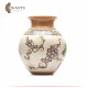 Tree of Life and Grapes Clay Vase - Needle Drawing