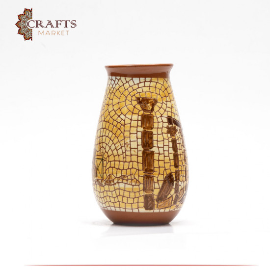 Needle-Painted Glass Vase - Jerash Design Needle-Painted Glass Vase - Jerash Design