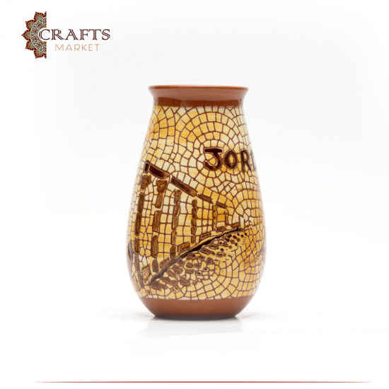 Needle-Painted Glass Vase - Jerash Design Needle-Painted Glass Vase - Jerash Design