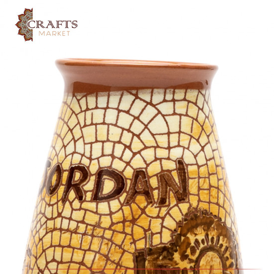 Needle-Painted Glass Vase - Jerash Design Needle-Painted Glass Vase - Jerash Design