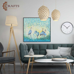 Hand Painted Multi Color Wall Art  in  The Birds  design 