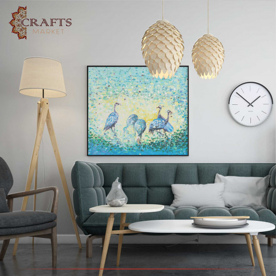 Hand Painted Multi Color Wall Art in The Birds design Hand Painted Multi Color Wall Art in The Birds design