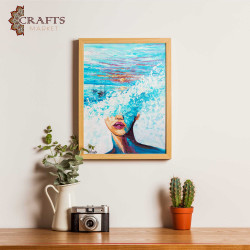 Hand Painted Multi Color Wall Art in a The Blue Inhabited Her Design