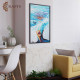 Hand Painted Multi Color Wall Art in a The Blue Inhabited Her Design