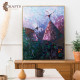 Hand Painted Multi Color Oil Wall Art in a Ballet Dancers Design Hand Painted Multi Color Oil Wall Art in a Ballet Dancers Design