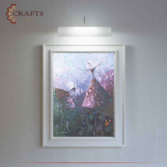 Hand Painted Multi Color Oil Wall Art in a Ballet Dancers Design Hand Painted Multi Color Oil Wall Art in a Ballet Dancers Design