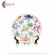 Hand-painted Multi Color Porcelain Plate Decoupage Art in Lily Roses Design Hand-painted Multi Color Porcelain Plate Decoupage Art in Lily Roses Design